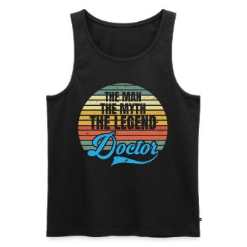 The Man The Myth The Legend Doktoren Doktor - Männer Premium Bio Tank Top - Schwarz - Vorne - AI Model Male 178 light (178cm)