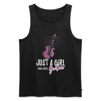 Just A Girl Who Loves Guitar Electric Guitarist - Men's Premium Organic Tank Top - black - Front - AI Model Male 178 light (178cm)