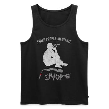 Smoke - Men's Premium Organic Tank Top - black - Front - AI Model Male 178 light (178cm)