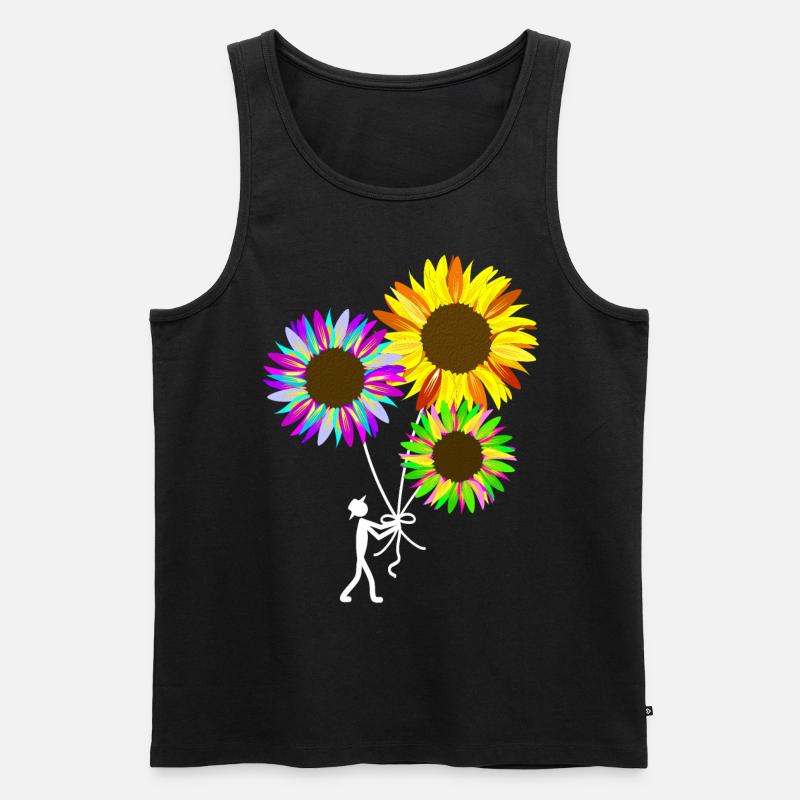 bunter Sonnenblumen Strauß - Männer Premium Bio Tank Top - Schwarz