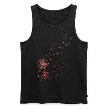 of grass, dandelion, dandelion - Men's Premium Organic Tank Top - black - Front - AI Model Male 178 light (178cm)