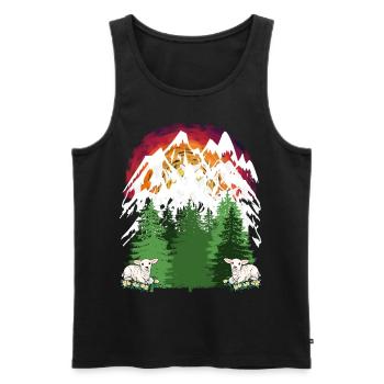 Schafe Ziegen Alm Gebirge Alpen Urlaub Tannen Alm - Männer Premium Bio Tank Top - Schwarz - Vorne - AI Model Male 178 light (178cm)
