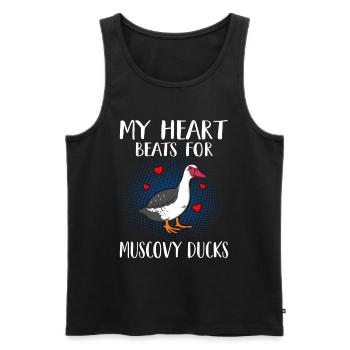 Muscovy Ducks - Männer Premium Bio Tank Top - Schwarz - Vorne - AI Model Male 178 light (178cm)