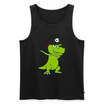 Pirate Dino Dinosaures Pirates - Débardeur bio Premium Homme - noir - Devant - Michal (187cm)