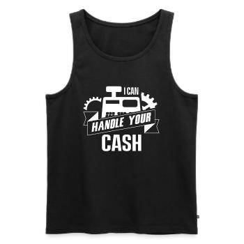 Je peux gérer votre argent - caissier - Débardeur bio Premium Homme - noir - Devant - AI Model Male 178 light (178cm)