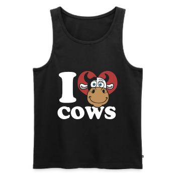 Kühe Muh Kuh Geschenk Bauer Landleben Geschenk - Männer Premium Bio Tank Top - Schwarz - Vorne - Michal (187cm)