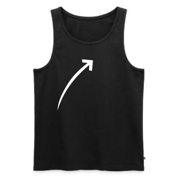 Arrow icon - Men's Premium Organic Tank Top - black - Front - AI Model Male 178 light (178cm)