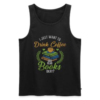 Buch - Männer Premium Bio Tank Top - Schwarz - Vorne - AI Model Male 178 light (178cm)