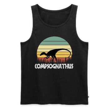 Compsognathus - Men's Premium Organic Tank Top - black - Front - AI Model Male 178 light (178cm)