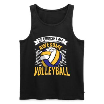 Volleyball Beachvolleyball Team Mannschaft Netz - Männer Premium Bio Tank Top - Schwarz - Vorne - AI Model Male 178 light (178cm)