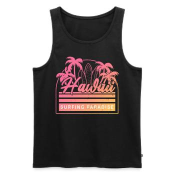 Hawaii Surfing Paradise - Männer Premium Bio Tank Top - Schwarz - Vorne - AI Model Male 178 light (178cm)