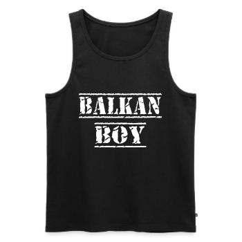 Garçon des Balkans - Débardeur bio Premium Homme - noir - Devant - AI Model Male 178 light (178cm)