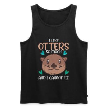 Otter - Männer Premium Bio Tank Top - Schwarz - Vorne - Michal (187cm)