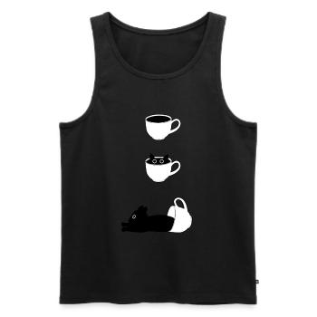 Bonjour chat Idée cadeau Chats - Débardeur bio Premium Homme - noir - Devant - Michal (187cm)