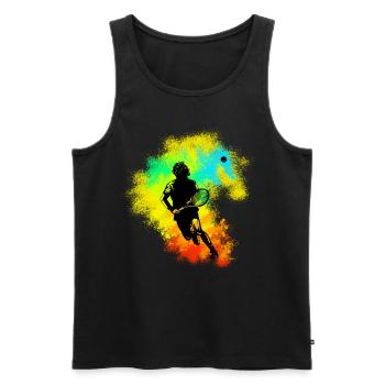 cool tennis player gift for tennis professional - Men's Premium Organic Tank Top - black - Front - Michal (187cm)