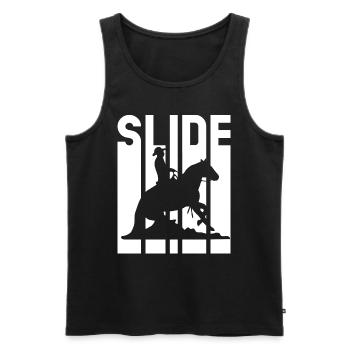 Sliding Stop Westernreiten Reining Geschenk - Männer Premium Bio Tank Top - Schwarz - Vorne - AI Model Male 178 light (178cm)