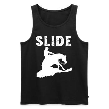 Sliding Stop Westernreiten Reining Geschenk - Männer Premium Bio Tank Top - Schwarz - Vorne - AI Model Male 178 light (178cm)