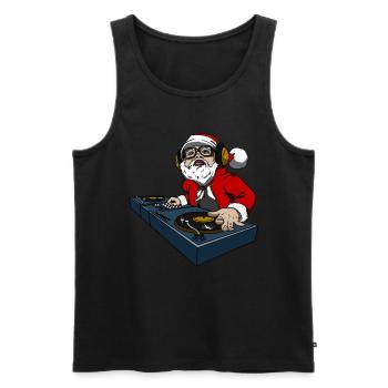 Weihnachtsmann am Dj Pult Geschenk für Diskjockey - Männer Premium Bio Tank Top - Schwarz - Vorne - AI Model Male 178 light (178cm)