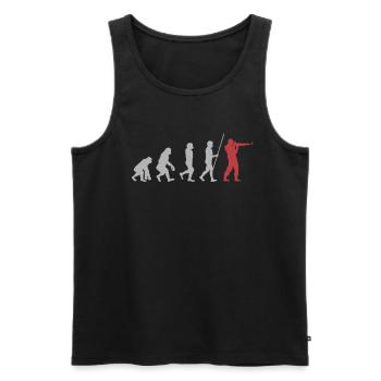 Evolution Sports Buteur Cadeau de l'âge de pierre Sagittaire - Débardeur bio Premium Homme - noir - Devant - AI Model Male 178 light (178cm)