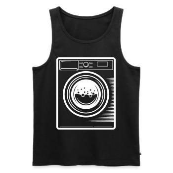 Disguise as a washing machine Mardi Gras Halloween - Men's Premium Organic Tank Top - black - Front - AI Model Male 178 light (178cm)