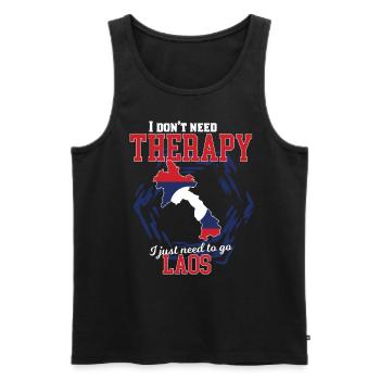 Ich brauche keine Therapie - Laos - Männer Premium Bio Tank Top - Schwarz - Vorne - Michal (187cm)