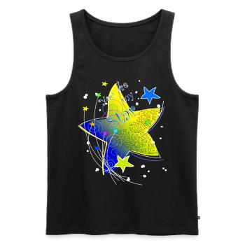 Star yellow single abstract you are my star - Men's Premium Organic Tank Top - black - Front - AI Model Male 178 light (178cm)