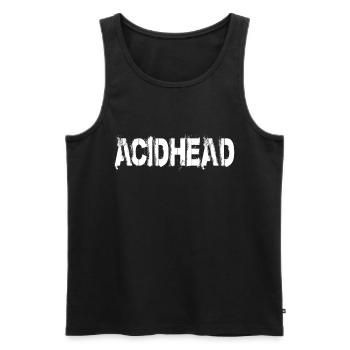 Acidhead - Party Techno Club Feiern Tekkno Drogen - Männer Premium Bio Tank Top - Schwarz - Vorne - AI Model Male 178 light (178cm)