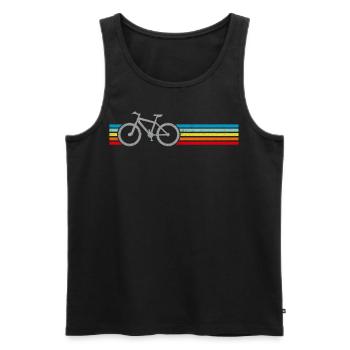 Retro Vintage Mountain Bike Bicycle Biking Cycle - Men's Premium Organic Tank Top - black - Front - AI Model Male 178 light (178cm)