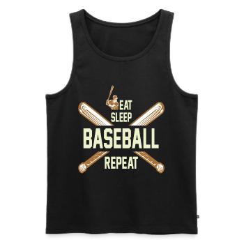Baseball - Männer Premium Bio Tank Top - Schwarz - Vorne - AI Model Male 178 light (178cm)