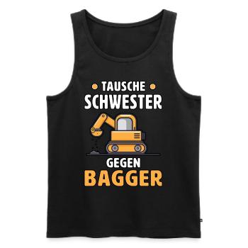 Tausche Schwester Gegen Bagger Kinder Mit Bagger - Männer Premium Bio Tank Top - Schwarz - Vorne - AI Model Male 178 light (178cm)