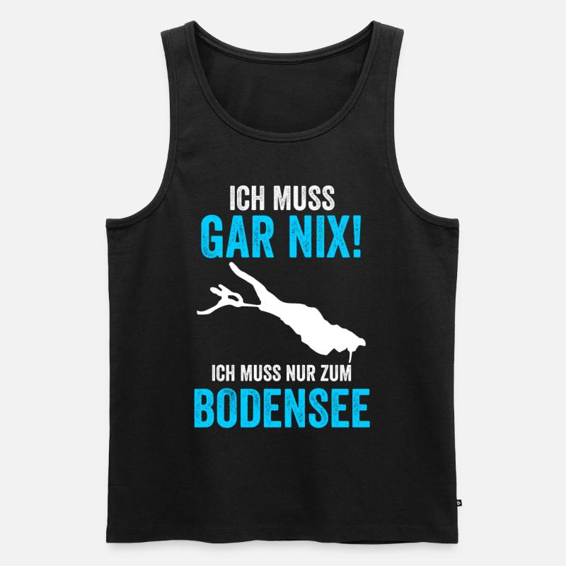 Bodensee See Deutschland Reise Urlaub Sommerferien - Männer Premium Bio Tank Top - Schwarz