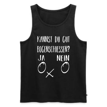 Bogenschießen Langbogen Sport Geschenk - Männer Premium Bio Tank Top - Schwarz - Vorne - Michal (187cm)