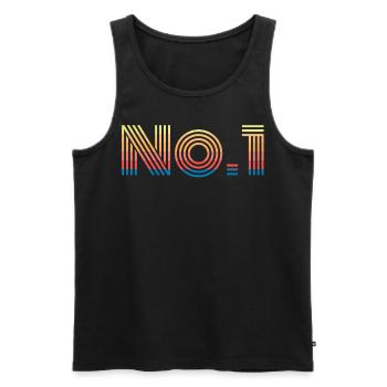 Number 1 No 1 - Men's Premium Organic Tank Top - black - Front - AI Model Male 178 light (178cm)