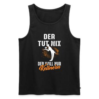 Kellner Kellnern Restaurant Bediunung Oberkellner - Männer Premium Bio Tank Top - Schwarz - Vorne - Michal (187cm)