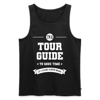 Je suis guide touristique - Guide touristique Cadeau drôle - Débardeur bio Premium Homme - noir - Devant - Michal (187cm)