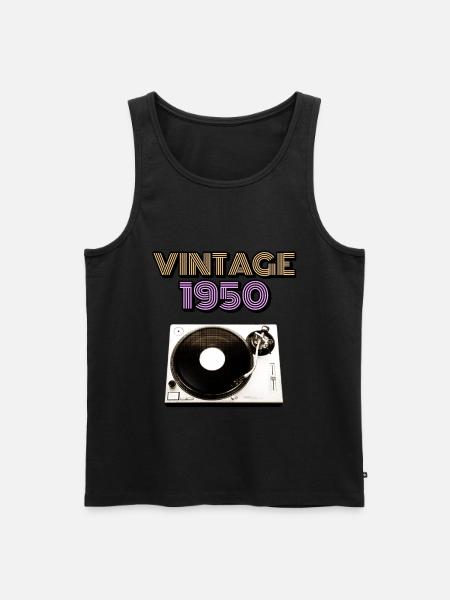 Vintage birthday 1950 1950 Vintage Vintage - Men's Premium Organic Tank Top - black