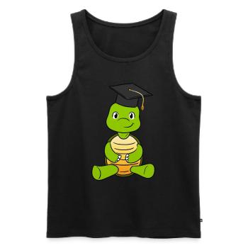 Tortue de graduation - Débardeur bio Premium Homme - noir - Devant - Michal (187cm)