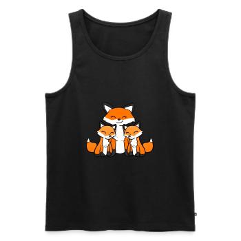 Twin Fox - Männer Premium Bio Tank Top - Schwarz - Vorne - AI Model Male 178 light (178cm)
