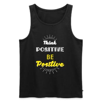 Think positive, be positive - Men's Premium Organic Tank Top - black - Front - AI Model Male 178 light (178cm)