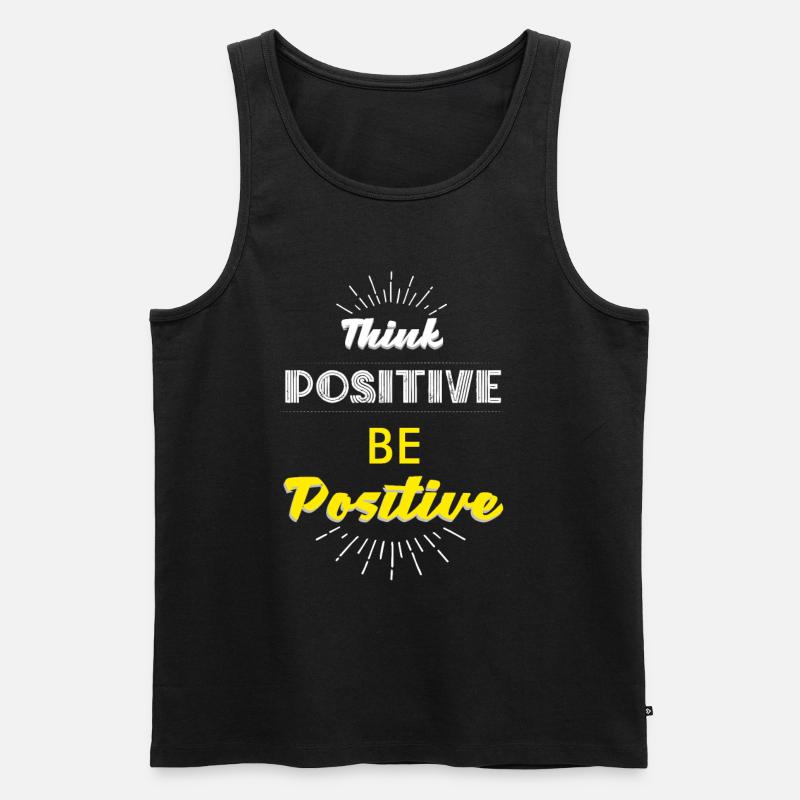 Positiv Denken, Positiv sein - Männer Premium Bio Tank Top - Schwarz