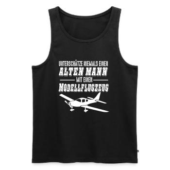 Modellflugzeug Flieger Flugzeug Pilot Modellbauer - Männer Premium Bio Tank Top - Schwarz - Vorne - Michal (187cm)