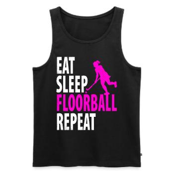 Floorball - Männer Premium Bio Tank Top - Schwarz - Vorne - Michal (187cm)