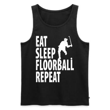 Floorball - Männer Premium Bio Tank Top - Schwarz - Vorne - Michal (187cm)