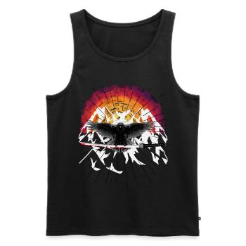 Épée Katana Corbeau Corbeau Fantaisie Résurrection - Débardeur bio Premium Homme - noir - Devant - Michal (187cm)