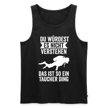 Taucher Rettungstaucher Tauchen Scuba Lustig - Männer Premium Bio Tank Top - Schwarz - Vorne - Michal (187cm)