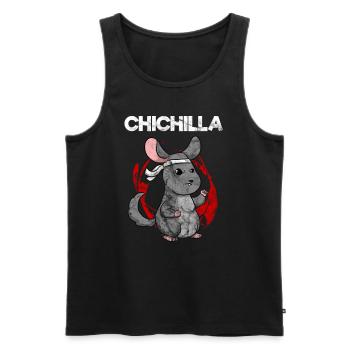Chichilla Arts Martiaux MMA Funny Chinchilla - Débardeur bio Premium Homme - noir - Devant - Michal (187cm)