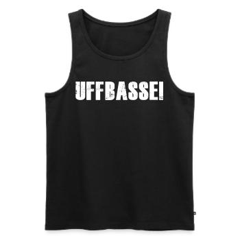Uffbasse Dialekt badisch - Männer Premium Bio Tank Top - Schwarz - Vorne - AI Model Male 178 light (178cm)