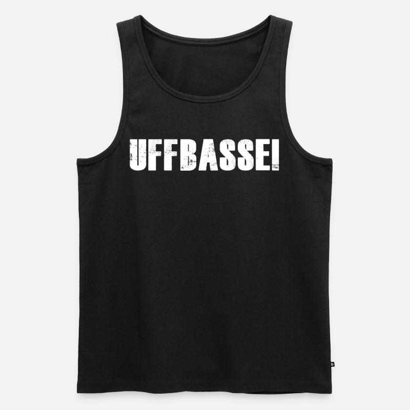 Uffbasse Dialekt badisch - Männer Premium Bio Tank Top - Schwarz