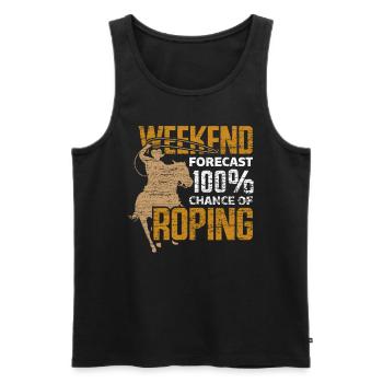 Cowboy Roping - Männer Premium Bio Tank Top - Schwarz - Vorne - Michal (187cm)