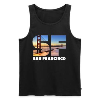 San Francisco - Men's Premium Organic Tank Top - black - Front - AI Model Male 178 light (178cm)